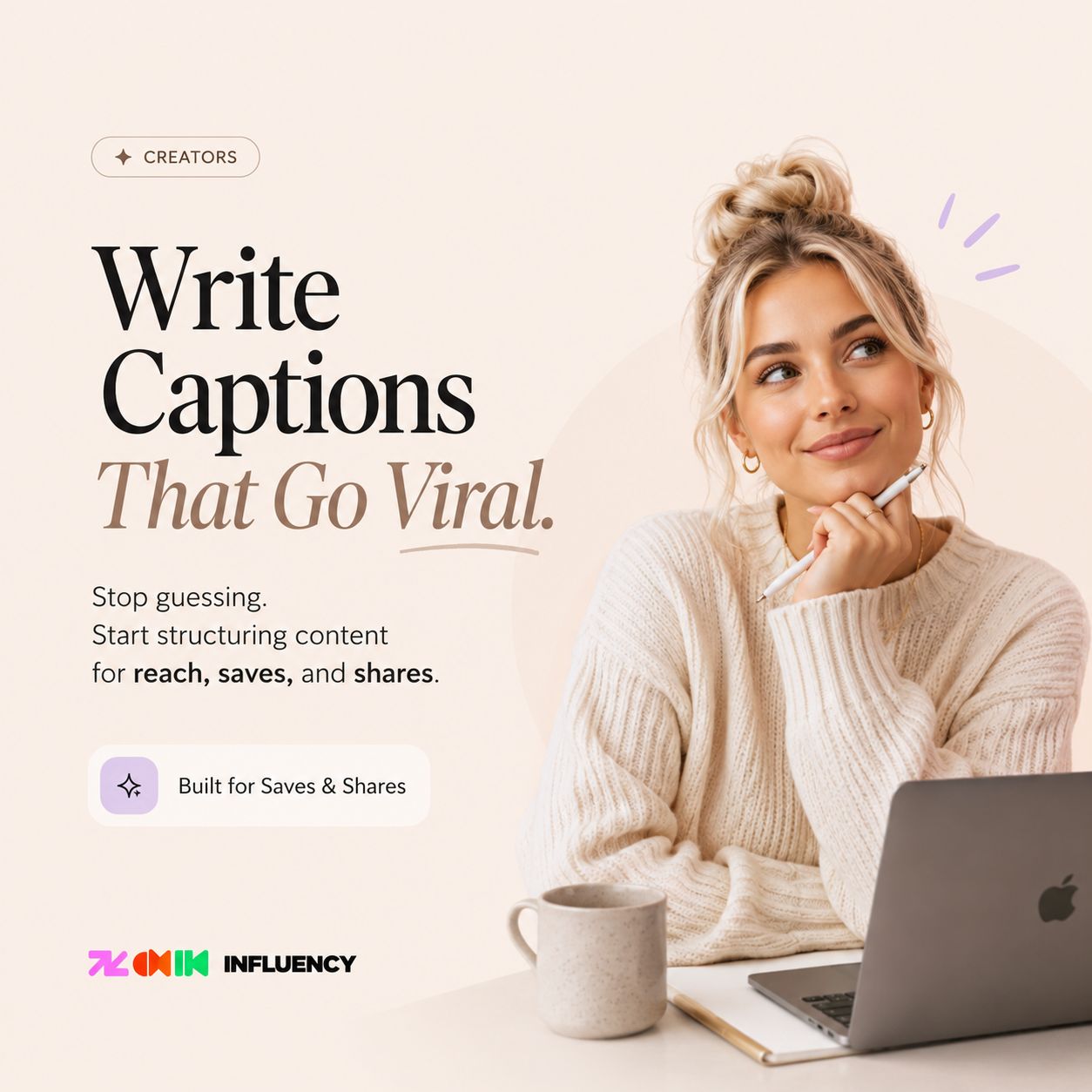 Write captions that go viral — built for saves and shares